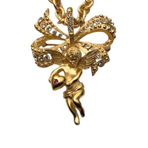 Vintage JBK Camrose & Kross Cherub Brooch Pendant Necklace